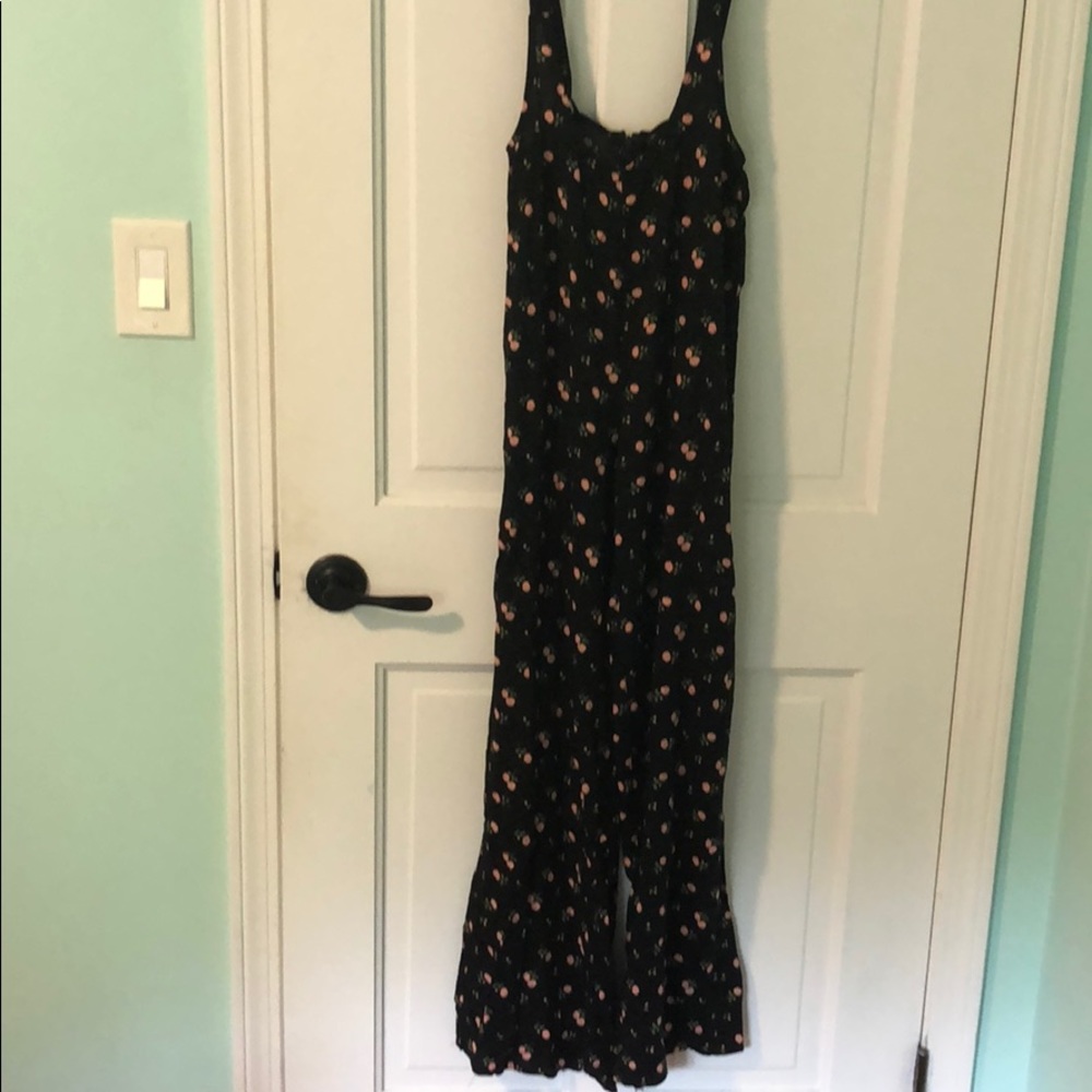 Floral print overalls